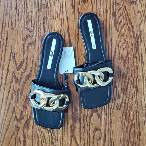 Zara CHAIN TRIM SLIDES